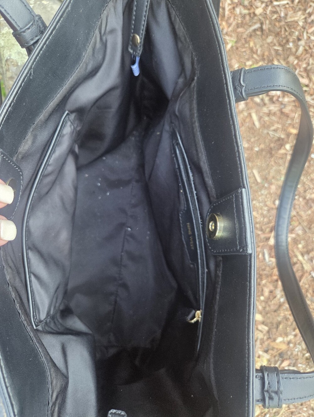Nine West Black Nylon Tote with Removable Shoulder Strap - Picture 3 of 4